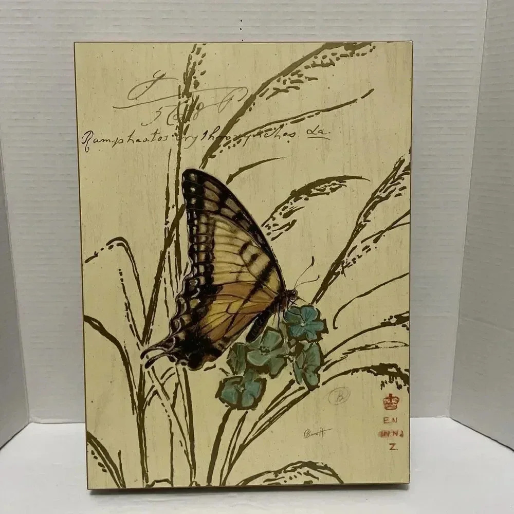 Art In Motion 2007 Chad Barrett Canvas Print Artwork Butterfly‎ Flower 12" x 16”